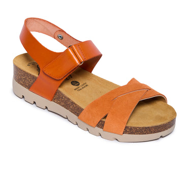 Plakton Platform Wedge Sandal – Camellia Orange Suede